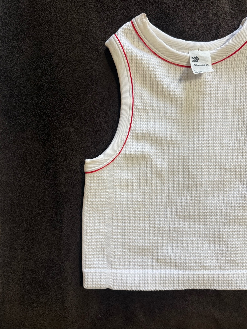 all in motion White Tank Top with Red Trim - Picture 5 of 5